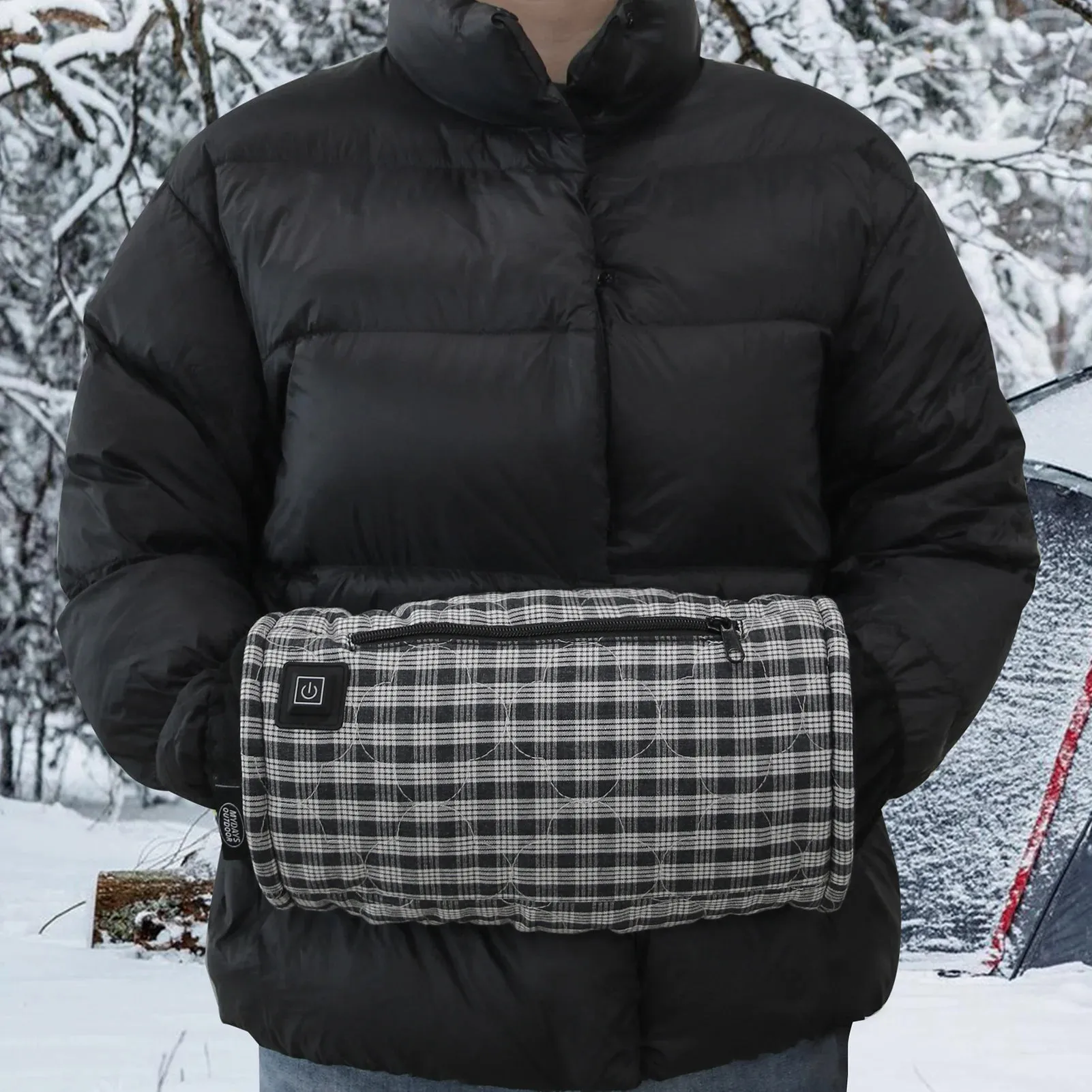 USB Rechargeable Heated Gloves Outdoor Three-Level Temperature Adjustable Heated Gloves Winter Warmth Windproof Thermal Gloves