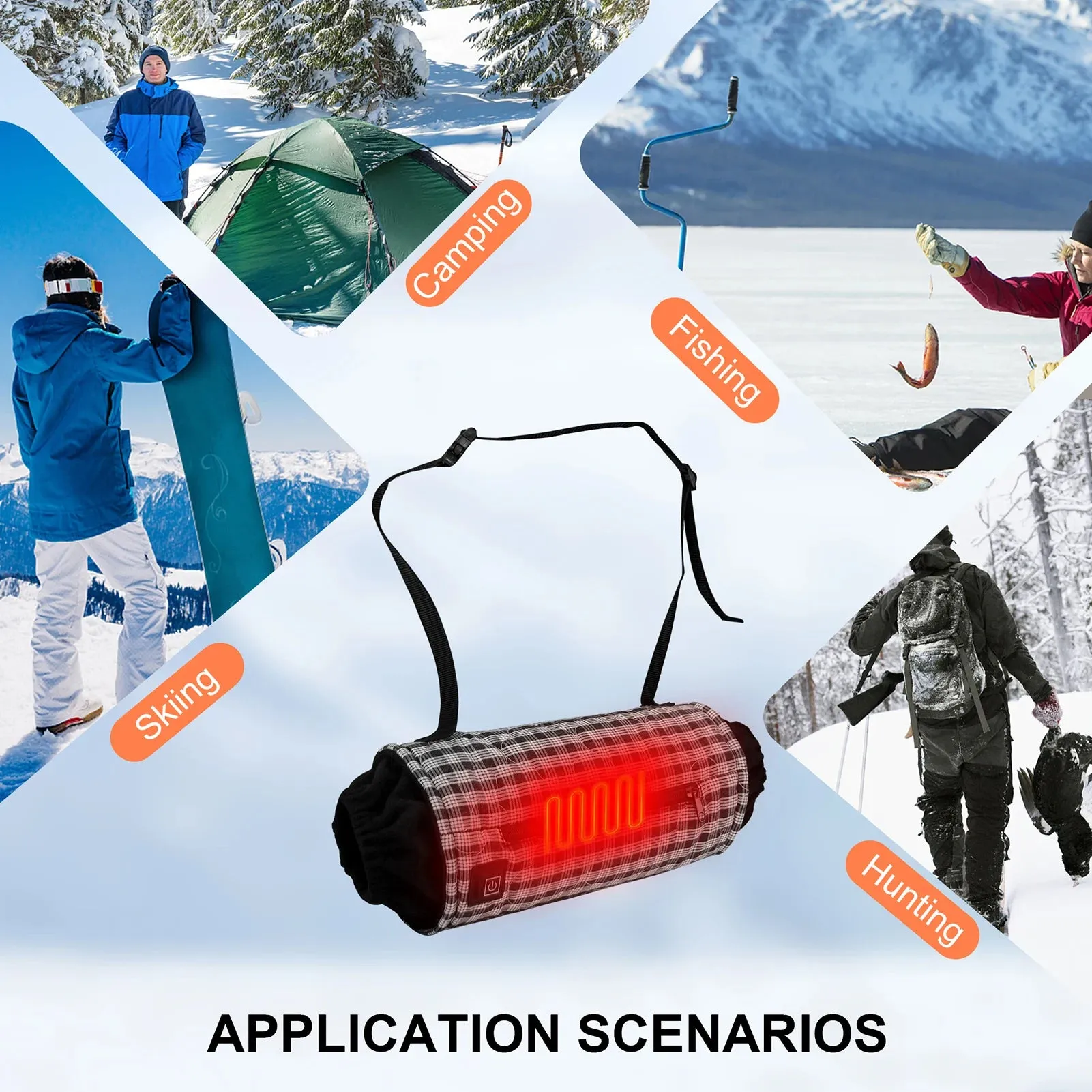 USB Rechargeable Heated Gloves Outdoor Three-Level Temperature Adjustable Heated Gloves Winter Warmth Windproof Thermal Gloves