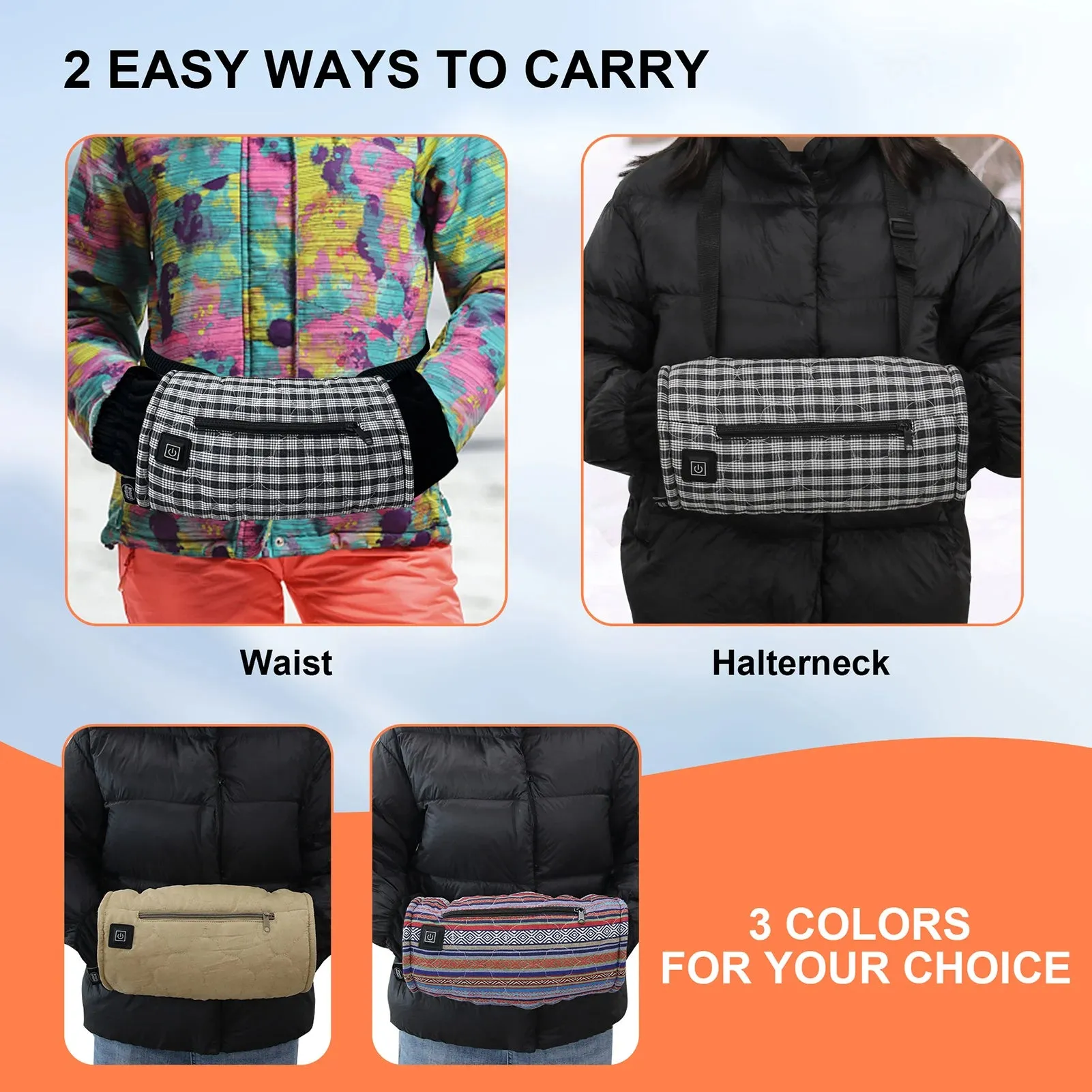 USB Rechargeable Heated Gloves Outdoor Three-Level Temperature Adjustable Heated Gloves Winter Warmth Windproof Thermal Gloves