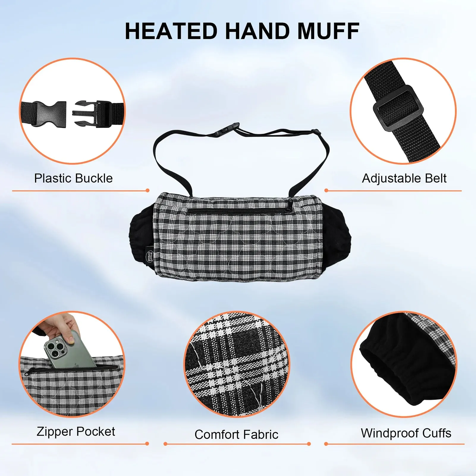 USB Rechargeable Heated Gloves Outdoor Three-Level Temperature Adjustable Heated Gloves Winter Warmth Windproof Thermal Gloves