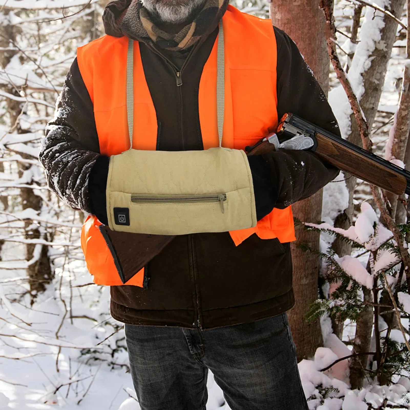 USB Rechargeable Heated Gloves Outdoor Three-Level Temperature Adjustable Heated Gloves Winter Warmth Windproof Thermal Gloves