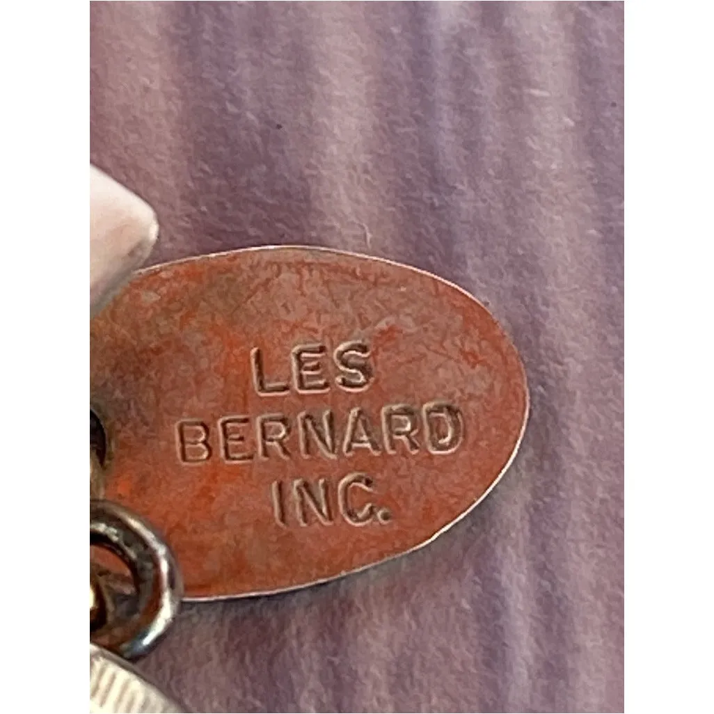 Vintage Signed Jewelry Les Bernard Necklace Natural Pink Shell Chunky Choker