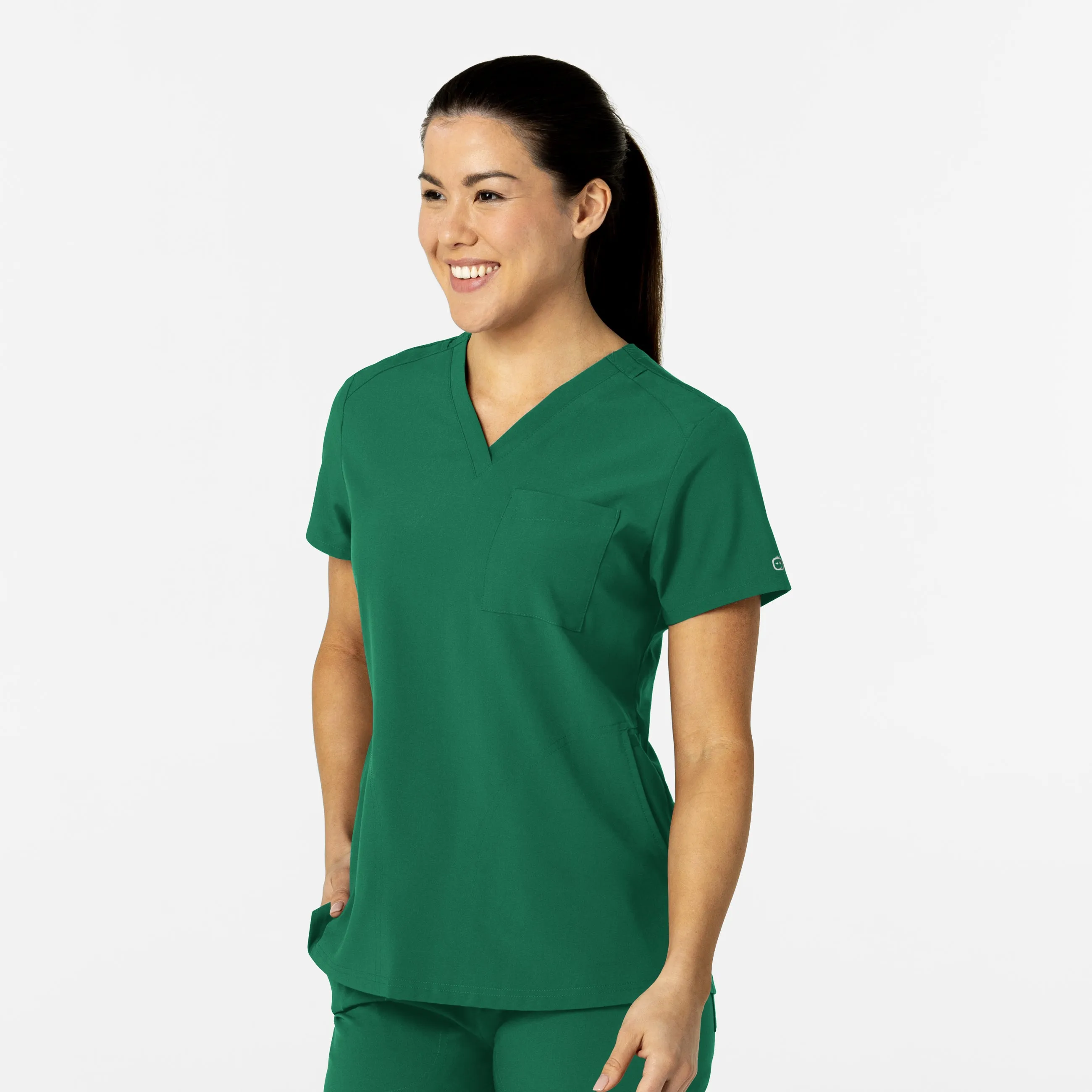 W123 Women's Flex-n-Reach V-Neck Scrub Top - Hunter