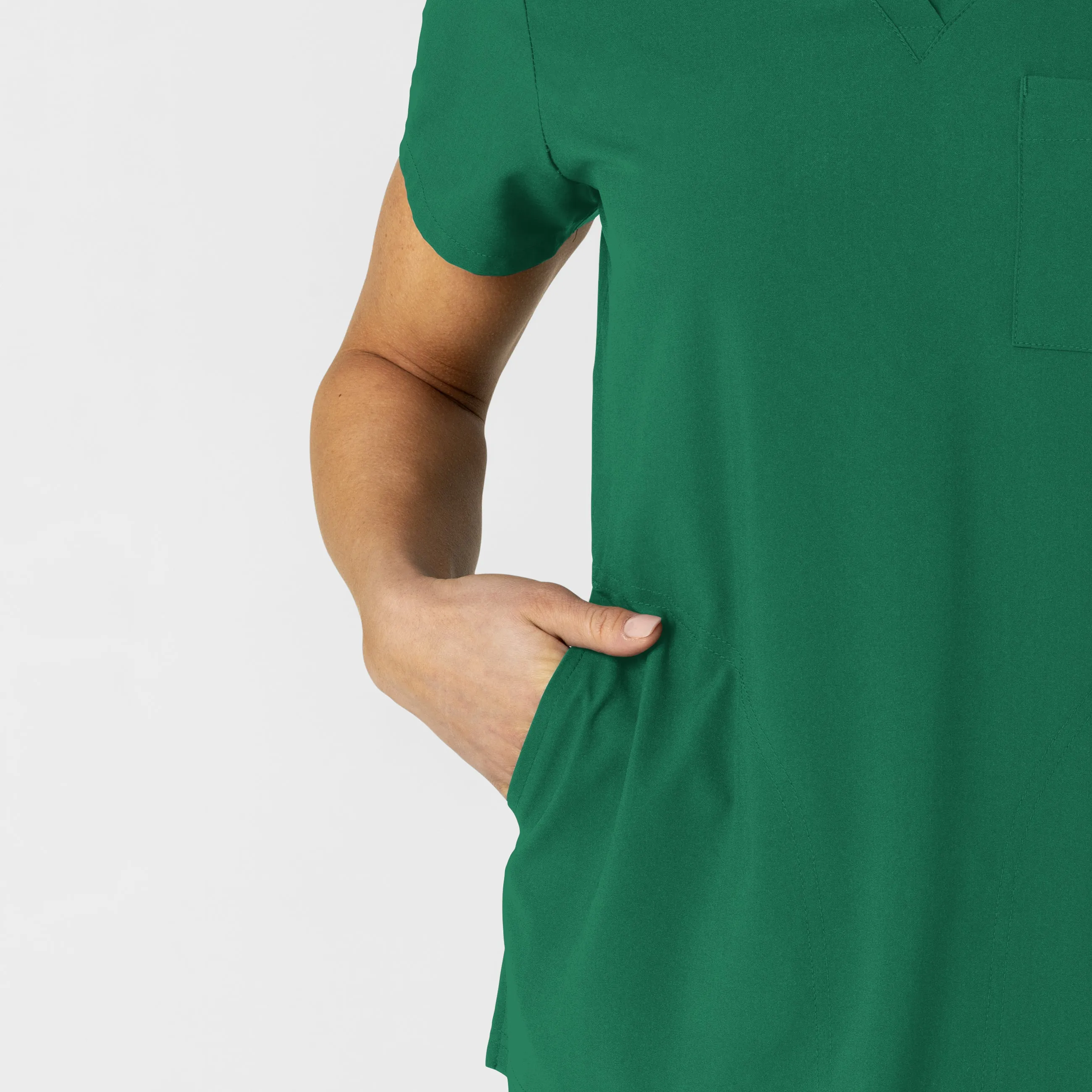 W123 Women's Flex-n-Reach V-Neck Scrub Top - Hunter