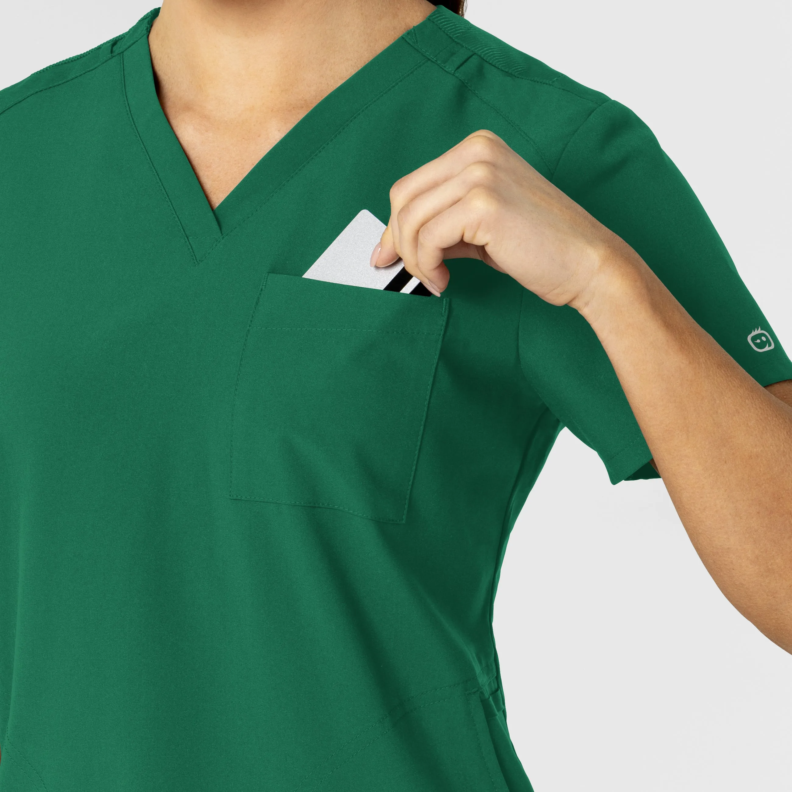 W123 Women's Flex-n-Reach V-Neck Scrub Top - Hunter