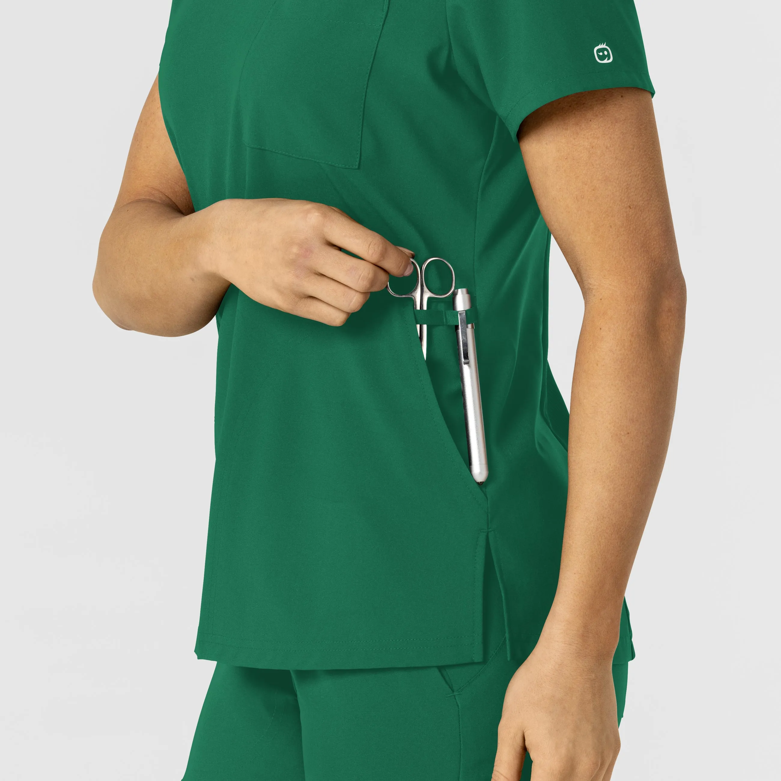 W123 Women's Flex-n-Reach V-Neck Scrub Top - Hunter