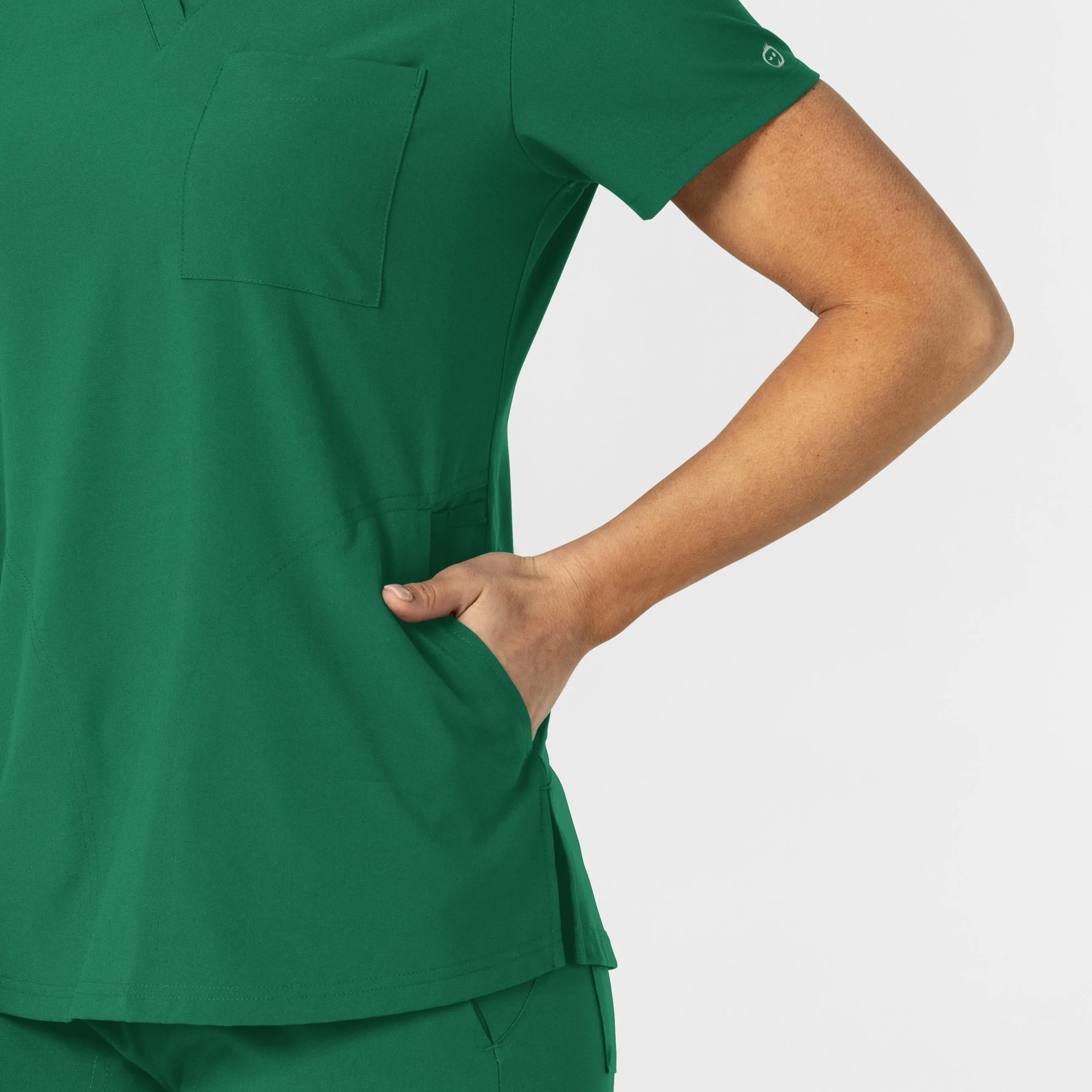 W123 Women's Flex-n-Reach V-Neck Scrub Top - Hunter
