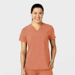 W123 Women's Flex-n-Reach V-Neck Scrub Top - Terracotta W123 Women's Flex-n-Reach V-Neck Scrub Top - Terracotta