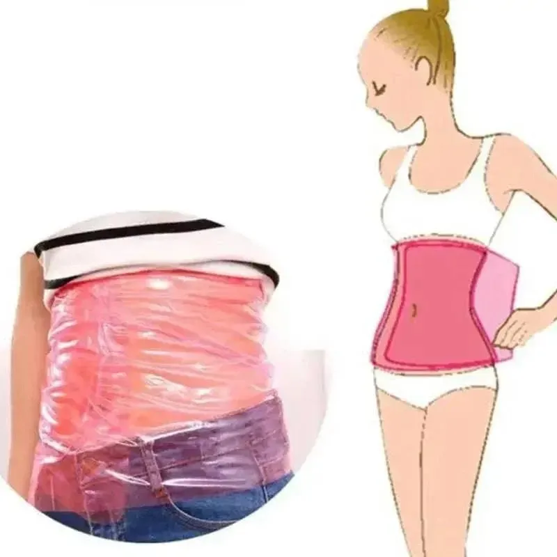 Women Sauna Flat Abdomen Plastic Belt Burning Fat Sport Fitness Waist Elastic Tummy Sweat Body Shaper Weight Loss Belt